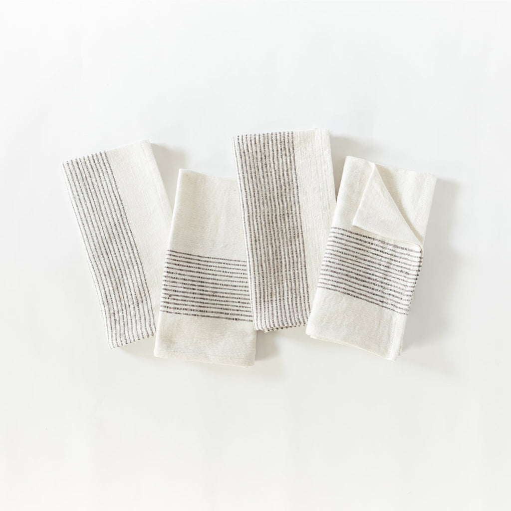 Riviera Cotton Napkins in Grey Set of 4 - Cloth Napkins photo