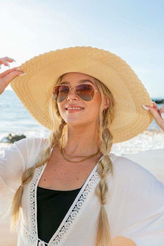 Scallop Edge Bow Accent Sunhat in - Hats photo