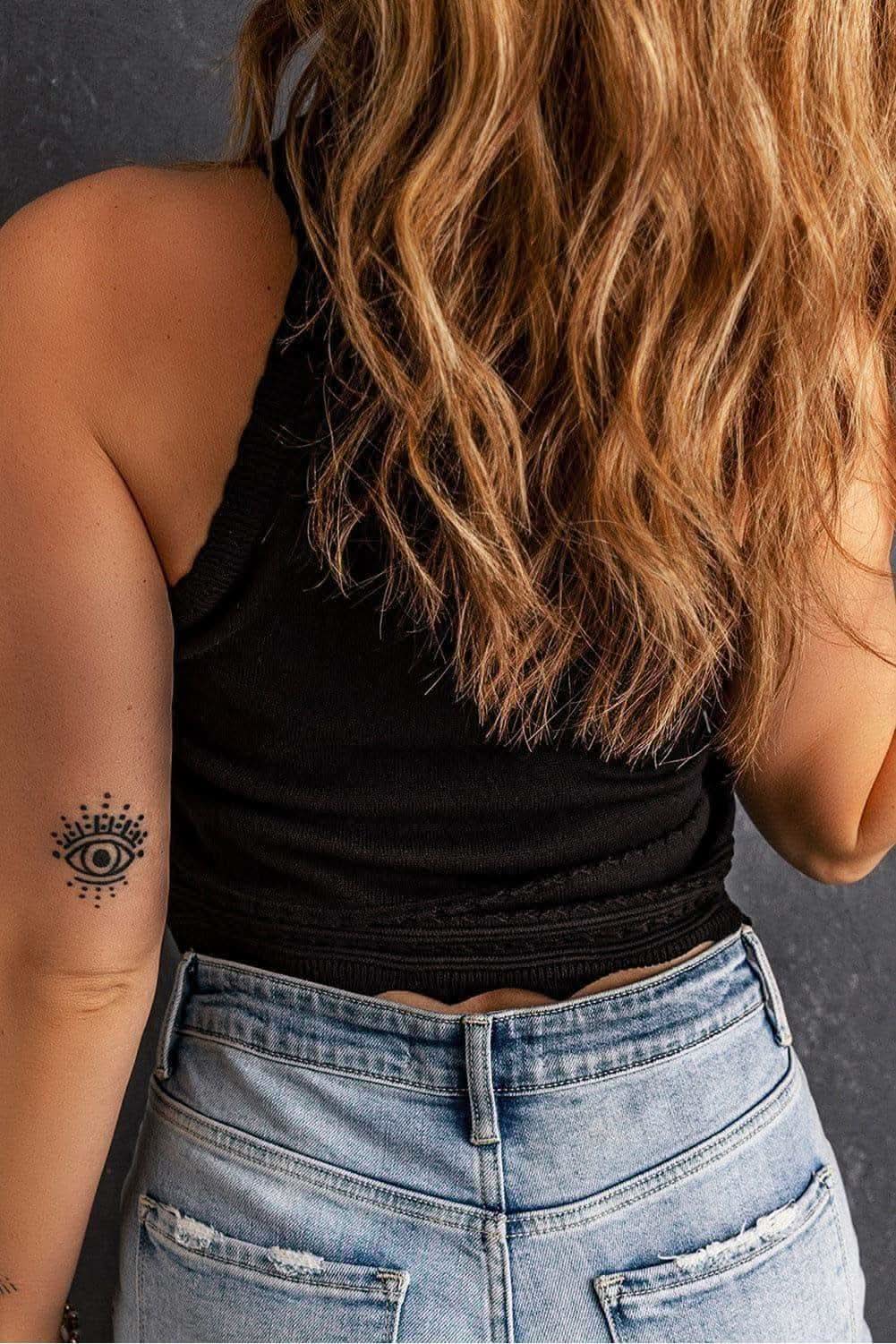 Scalloped Openwork Grecian Neck Tank in - Shirts & Tops photo