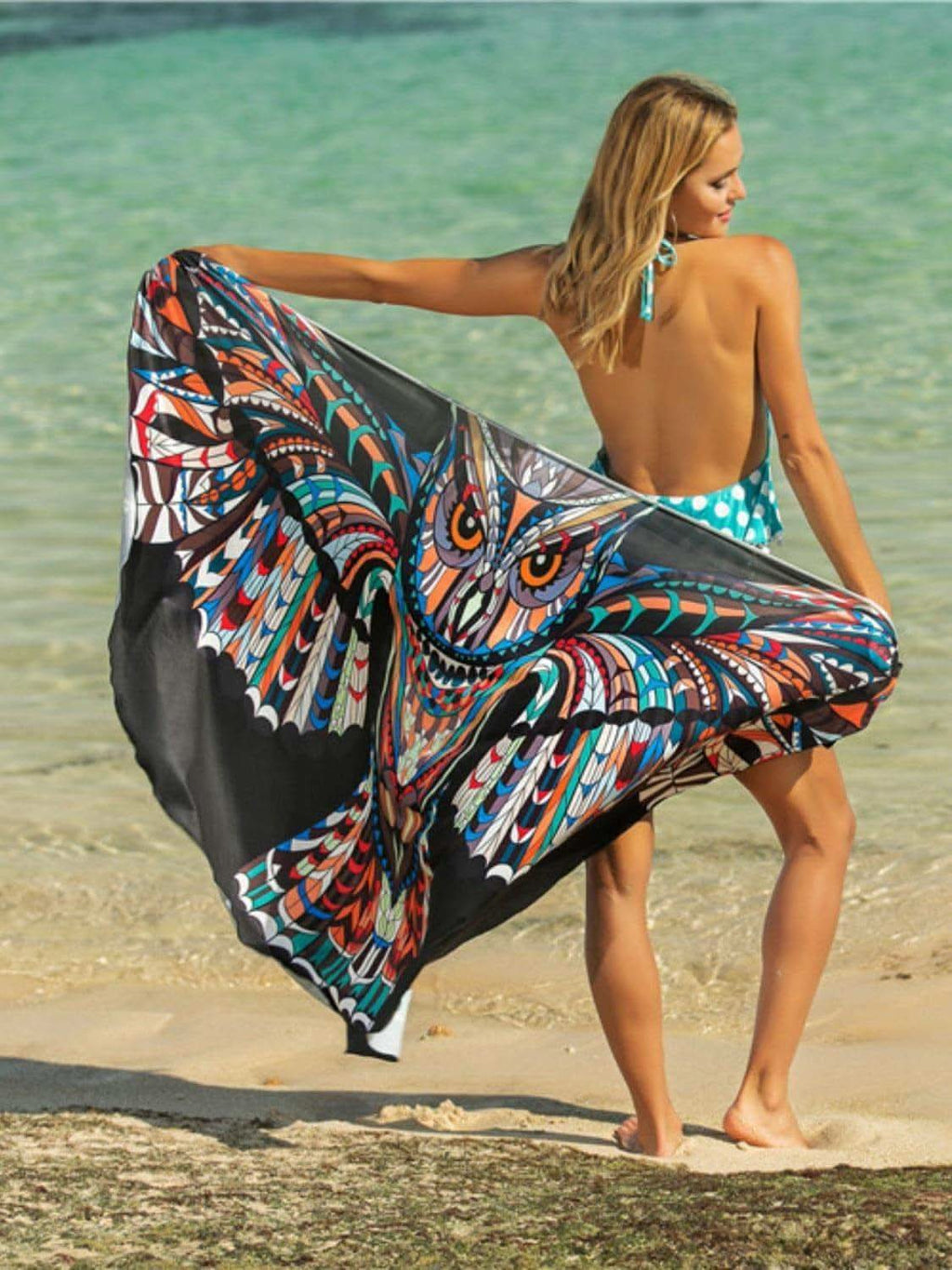 Seaside Cabana Printed Spaghetti Strap Cover Up in Sherbet One Size - Swimwear photo
