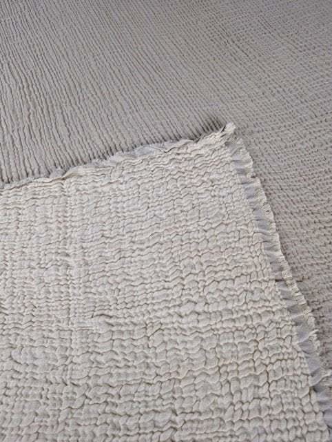 Serene Bedspread Collection – Organic Turkish Cotton, Textured Solid Colors, Queen/King Sizes in - Blanket photo