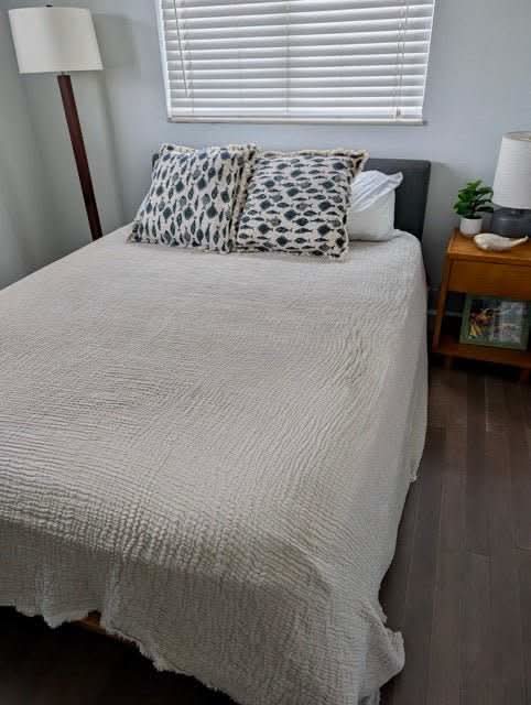 Serene Bedspread Collection – Organic Turkish Cotton, Textured Solid Colors, Queen/King Sizes in - Blanket photo