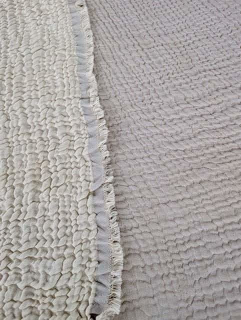 Serene Bedspread Collection – Organic Turkish Cotton, Textured Solid Colors, Queen/King Sizes in - Blanket photo