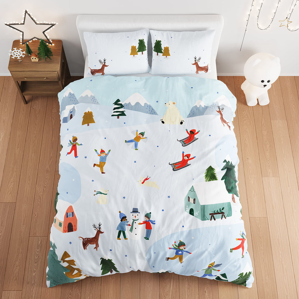 Snowy Day Duvet & Pillowcase in - Big Kid Bedding photo