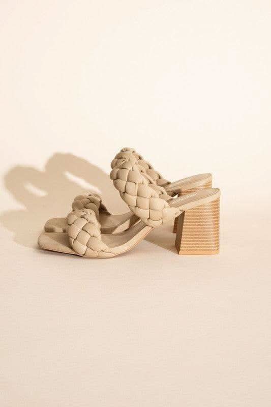 SODA Buggy Braided Strap Mule Heels in - Shoes photo