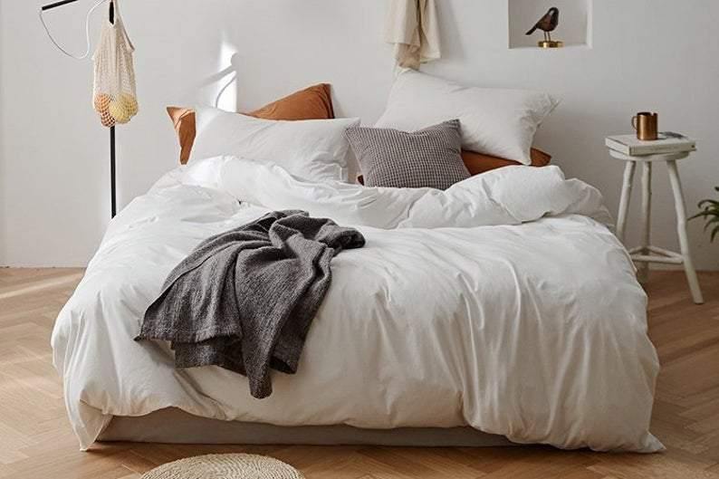 Solid Bedding Set / Forest Green in White - Bedding Set photo