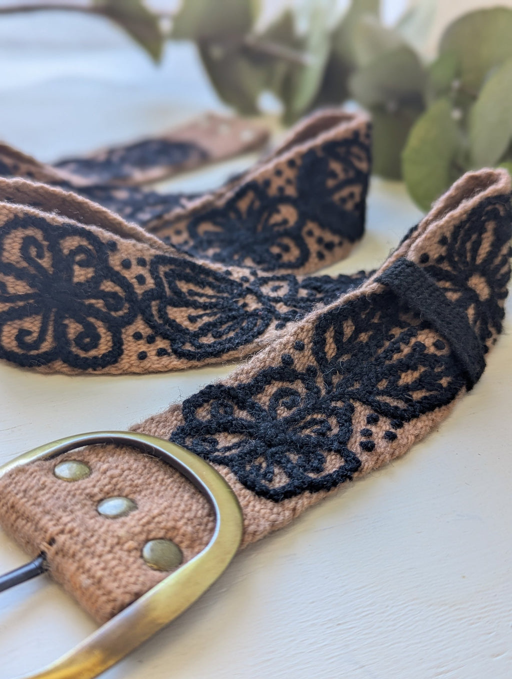 Sombra Rosa Embroidered Belt in - belt photo