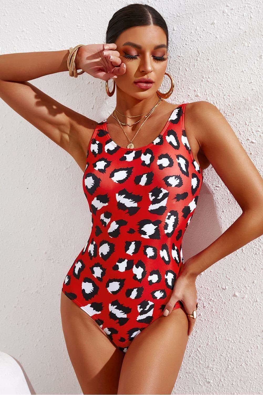 Sonia Tie-Dye Crisscross Back One-Piece Swimsuit in Scarlett - Swimwear photo