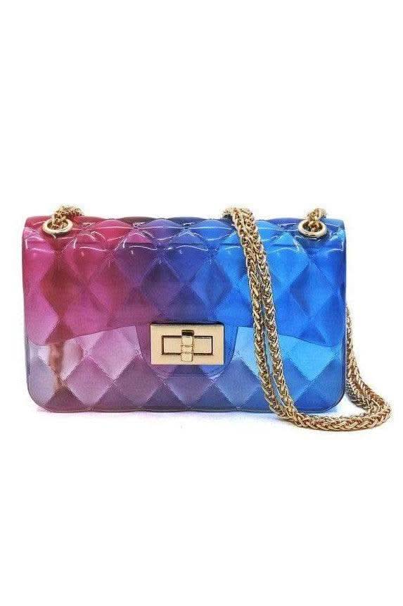 Sophie Quilt Embossed Multi Color Jelly Shoulder Bag - SwagglyLife Home & Fashion