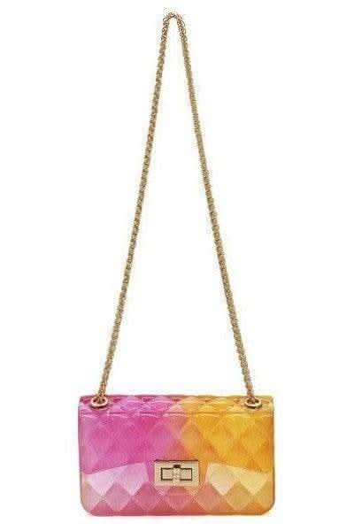 Sophie Quilt Embossed Multi Color Jelly Shoulder Bag - SwagglyLife Home & Fashion