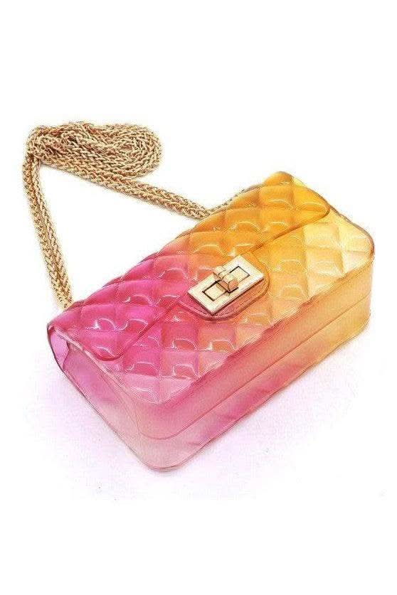 Sophie Quilt Embossed Multi Color Jelly Shoulder Bag - SwagglyLife Home & Fashion
