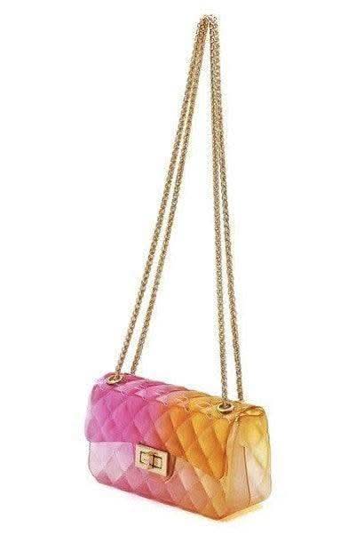 Sophie Quilt Embossed Multi Color Jelly Shoulder Bag - SwagglyLife Home & Fashion