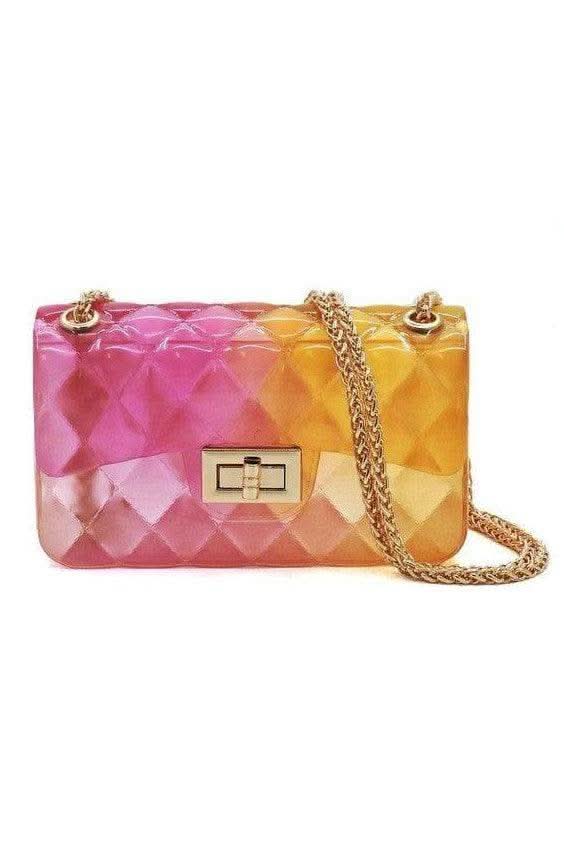 Sophie Quilt Embossed Multi Color Jelly Shoulder Bag - SwagglyLife Home & Fashion