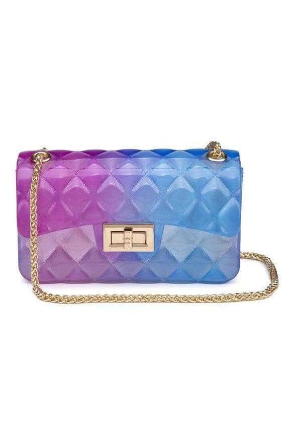 Sophie Quilt Embossed Multi Color Jelly Shoulder Bag - SwagglyLife Home & Fashion
