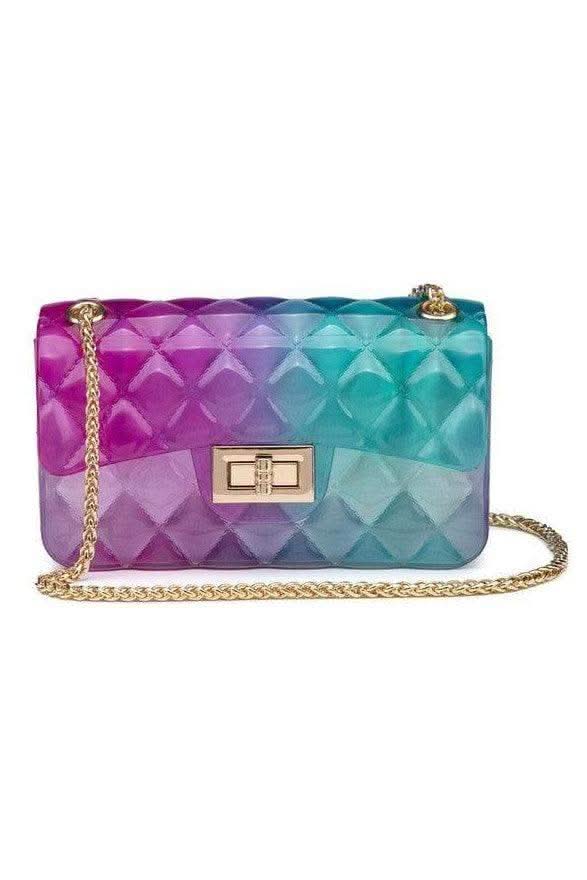 Sophie Quilt Embossed Multi Color Jelly Shoulder Bag - SwagglyLife Home & Fashion