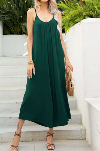 Spaghetti Strap Scoop Neck Jumpsuit - SwagglyLife Home & Fashion Spaghetti Strap Scoop Neck Jumpsuit - SwagglyLife Home & Fashion