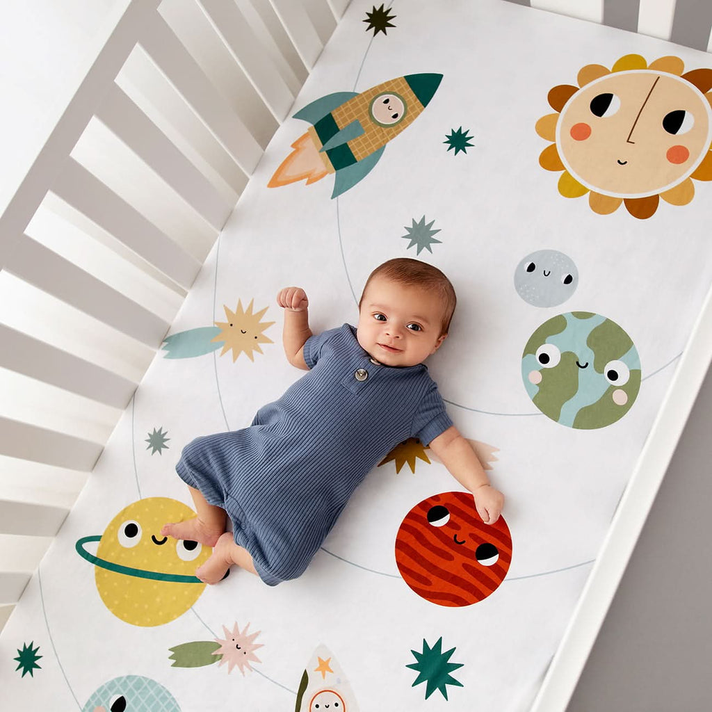 Crib sheet and Swaddle bundle - Space Explorer in - Crib Sheet & Swaddle photo
