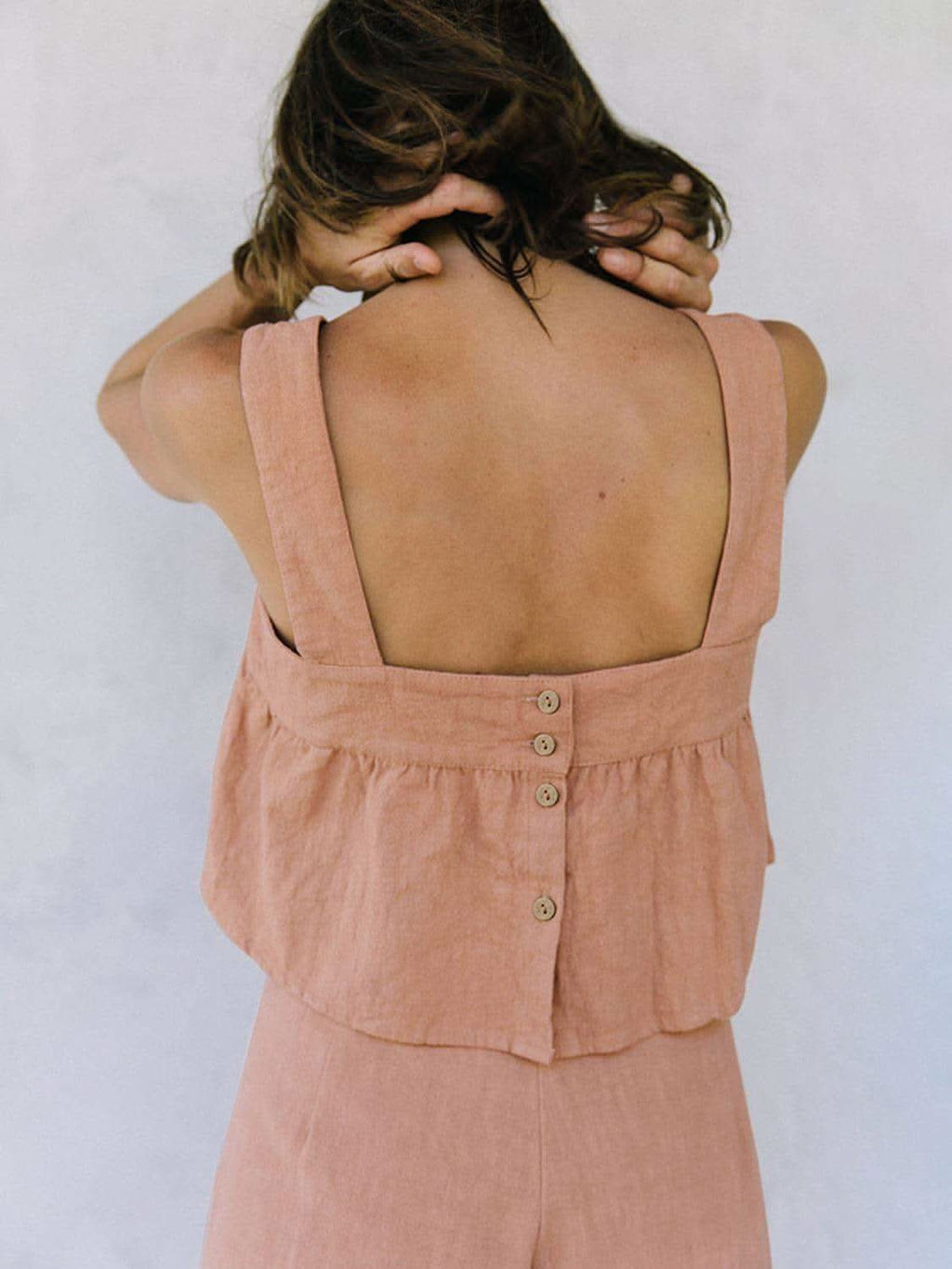 Square Neck Wide Strap Top and Pants Set in - photo