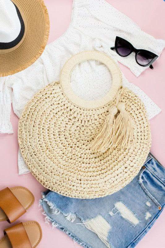 Straw Tassel O-Ring Tote - SwagglyLife Home & Fashion