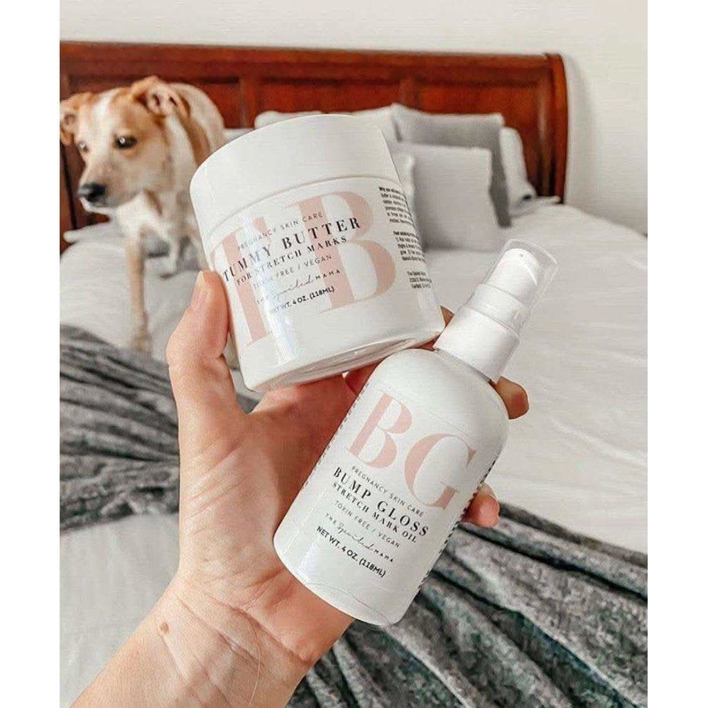 Bump Gloss Stretch Mark Oil in - Stretch Mark Oil > pregnancy stretch mark oil > pregnancy body oil > pregnancy safe skin care > pregnancy belly cream > organic pregnancy products photo