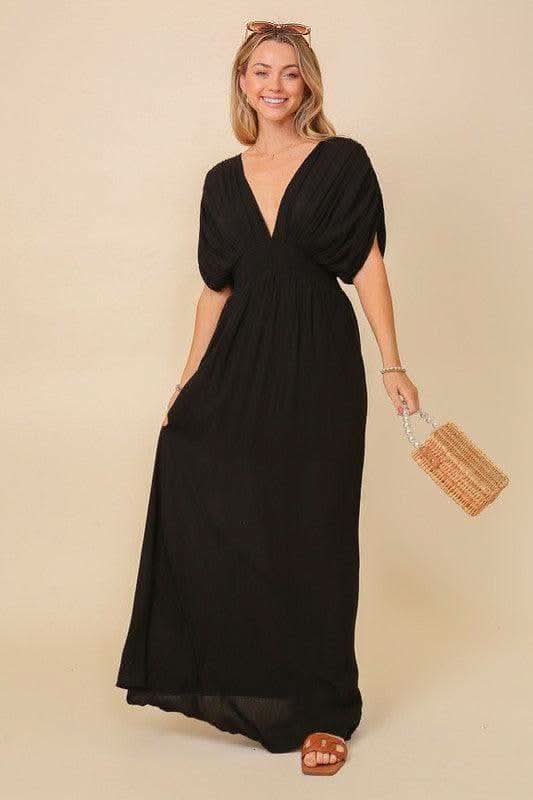 Summer/Spring Vacation Maxi Sundress Lined, 3 Colors in Black - Dresses photo