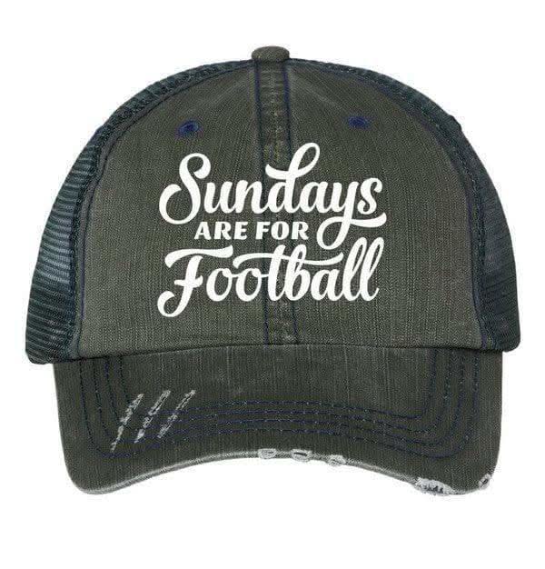 Sundays are for Football Embroidered Trucker Hat in Green OS - Hats photo