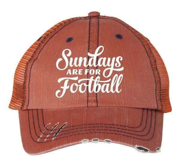 Sundays are for Football Embroidered Trucker Hat in Orange OS - Hats photo