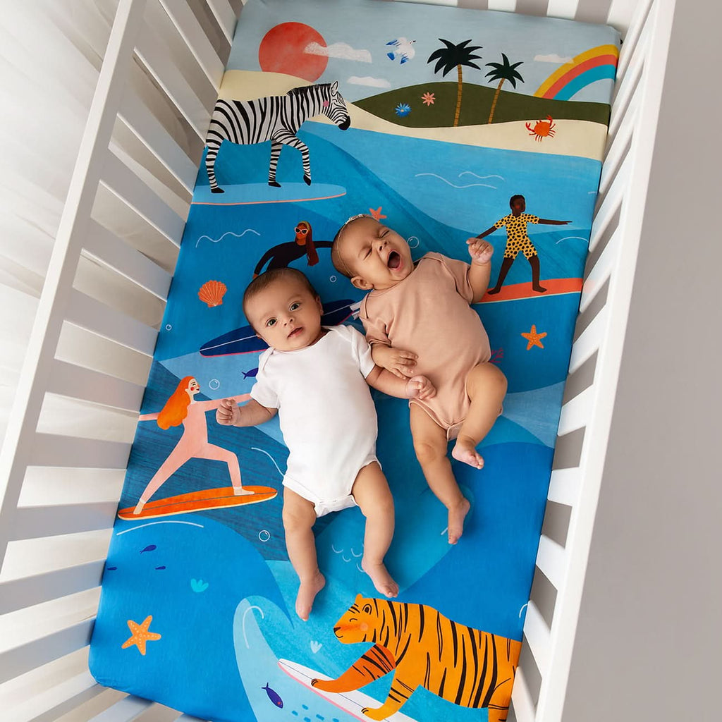 Surfing Safari Standard Size Crib Sheet in - Crib sheets photo