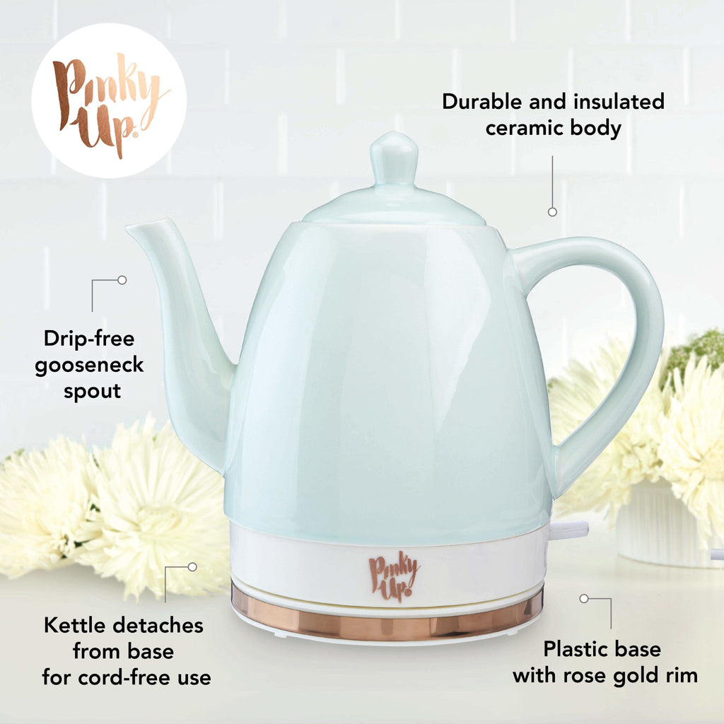 Noelle Ceramic Electric Tea Kettle in Mint in - product_type::kettle photo