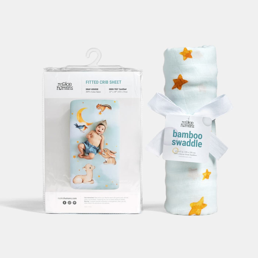 Crib sheet and Swaddle bundle - Goodnight Wonderland in - Crib Sheet & Swaddle photo