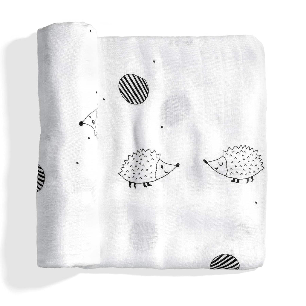 Hedgehog and mushrooms bamboo swaddle in - Swaddle photo