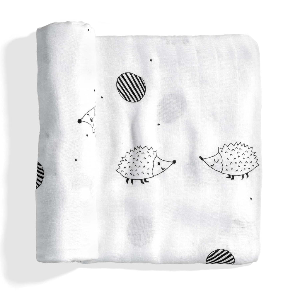 Hedgehog and mushrooms bamboo swaddle in - Swaddle photo