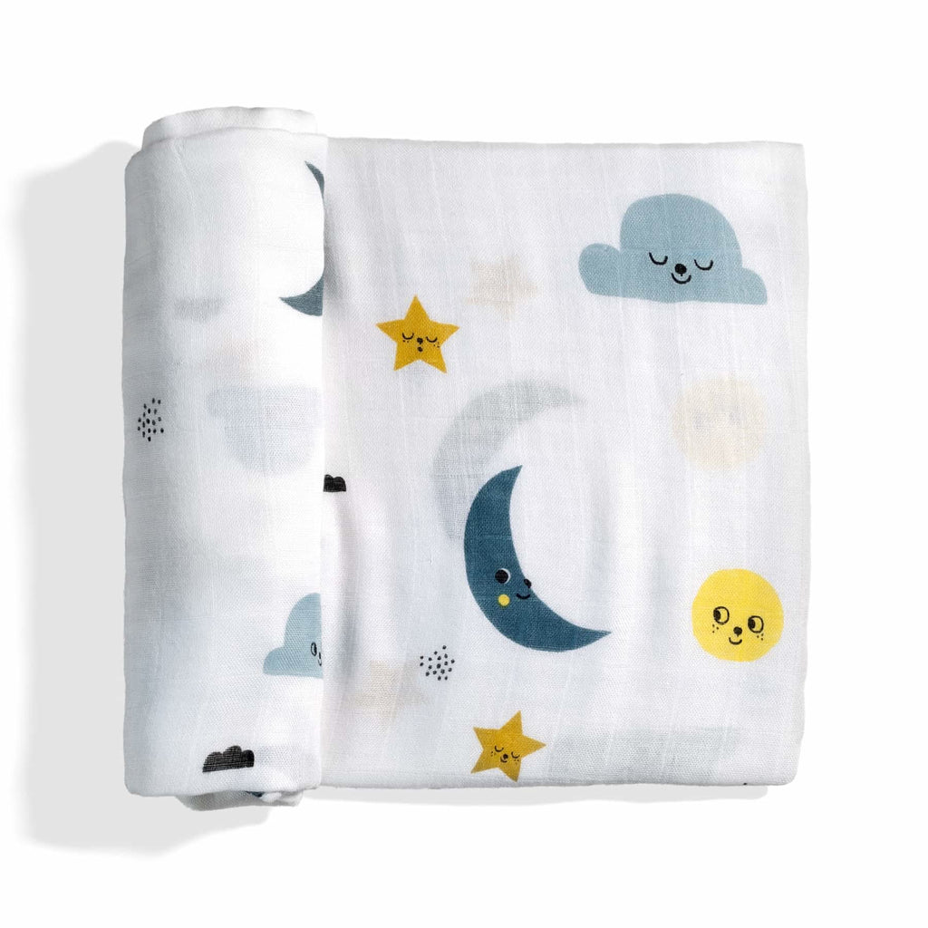 Rookie Humans Moon and Stars Bamboo Swaddle in - Swaddle photo