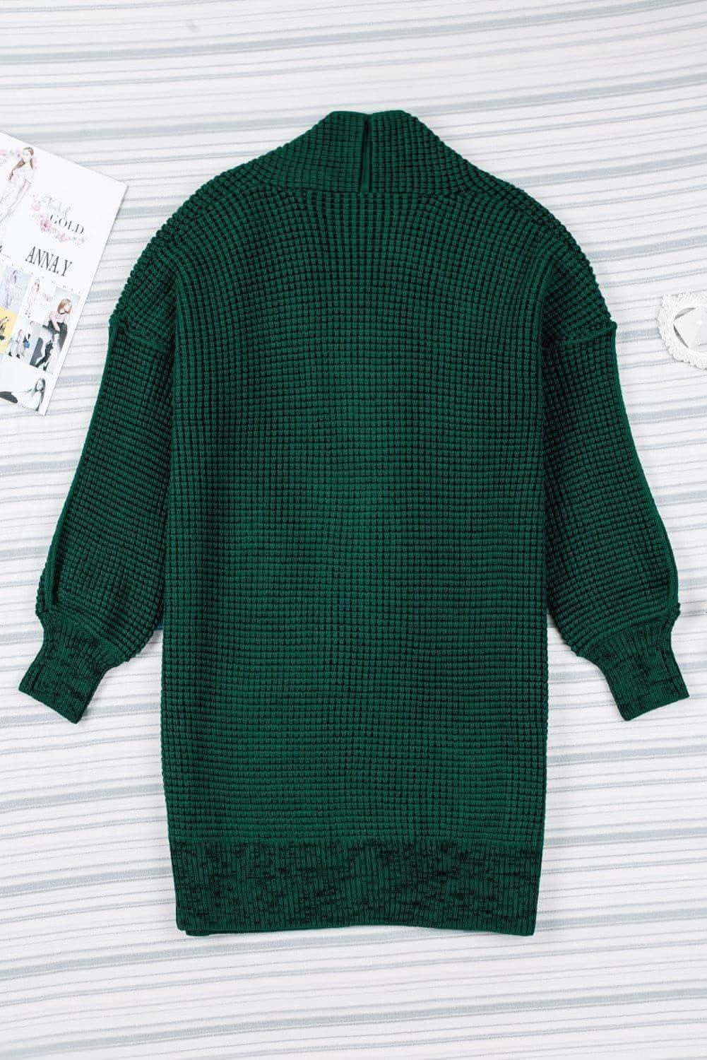 Tanya Heathered Open Front Longline Cardigan - SwagglyLife Home & Fashion