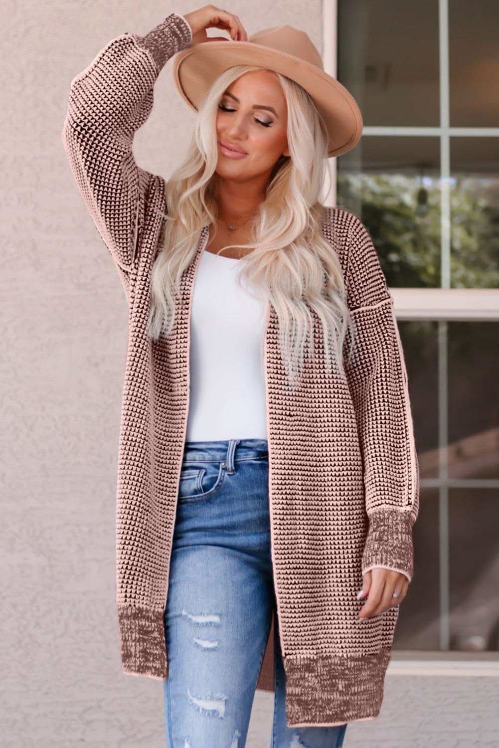 Tanya Heathered Open Front Longline Cardigan - SwagglyLife Home & Fashion