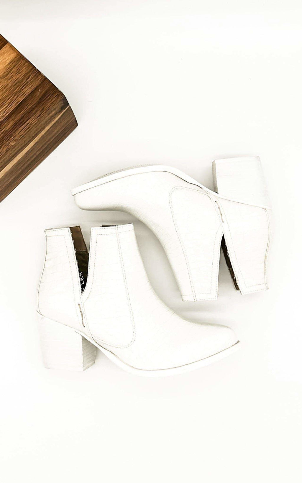 Tarim Bootie in White Croc - SwagglyLife Home & Fashion