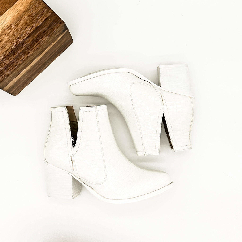 Tarim Bootie in White Croc - SwagglyLife Home & Fashion