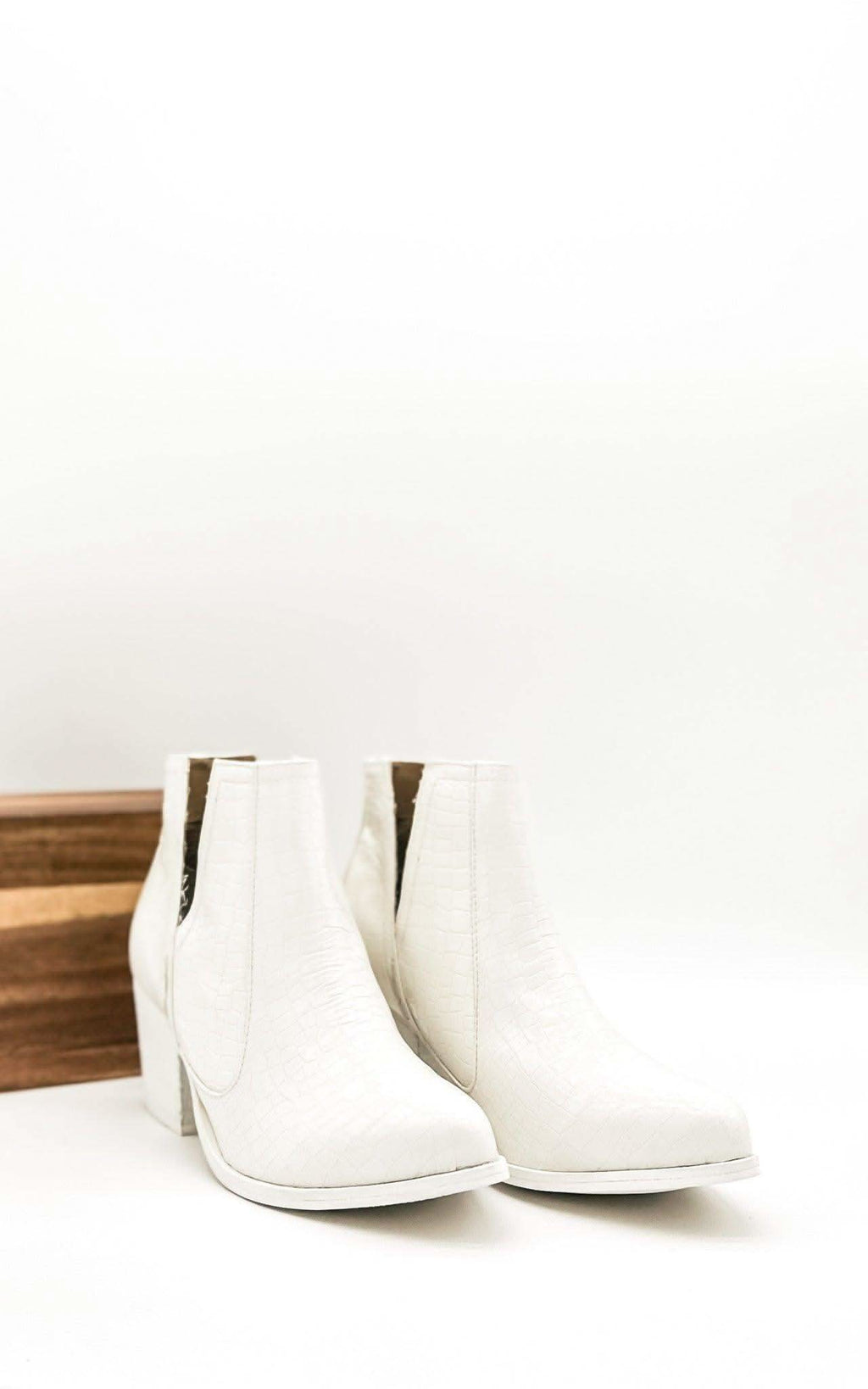 Tarim Bootie in White Croc - SwagglyLife Home & Fashion