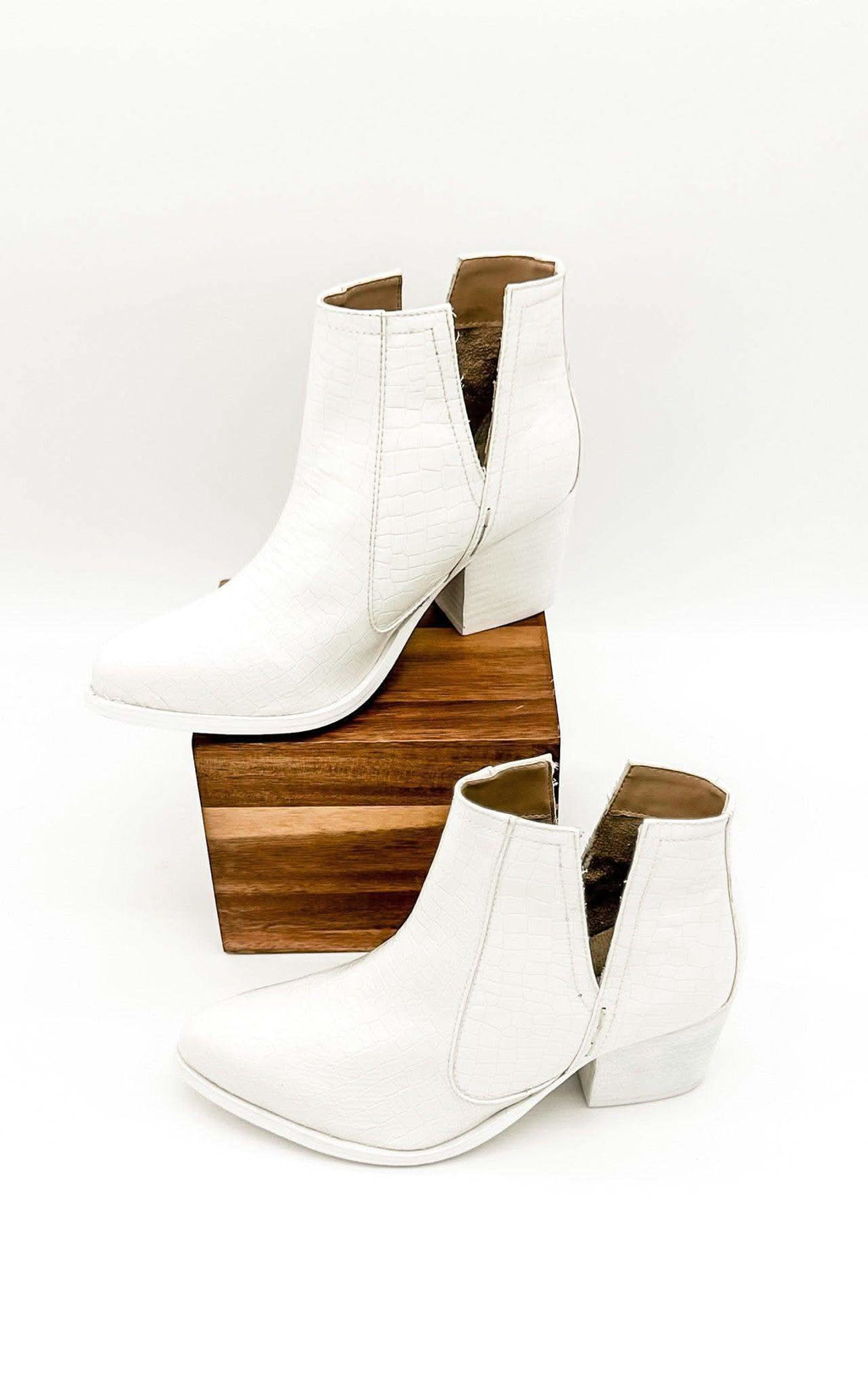 Tarim Bootie in White Croc - SwagglyLife Home & Fashion