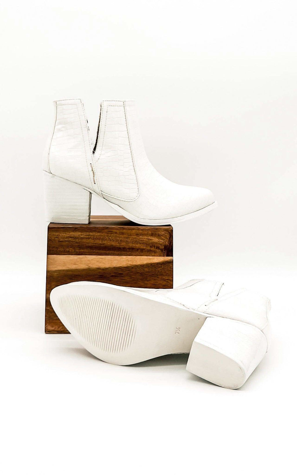 Tarim Bootie in White Croc - SwagglyLife Home & Fashion