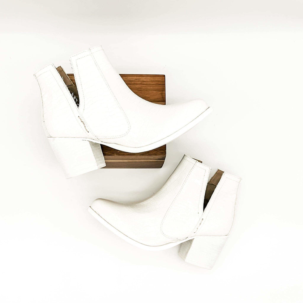 Tarim Bootie in White Croc - SwagglyLife Home & Fashion