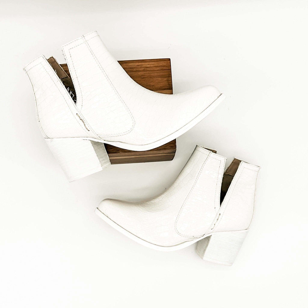Tarim Bootie in White Croc - SwagglyLife Home & Fashion
