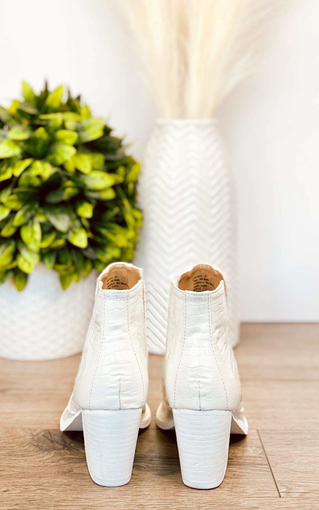 Tarim Bootie in White Croc - SwagglyLife Home & Fashion
