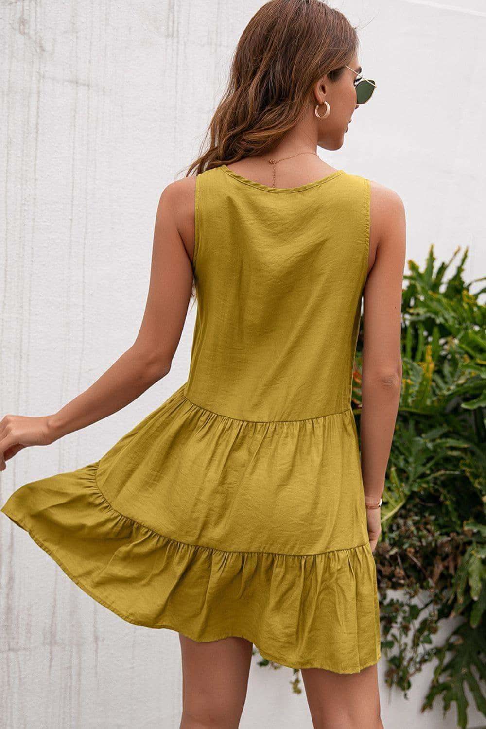 Tassel Tie Lace Trim Sleeveless Dress in - Dresses photo