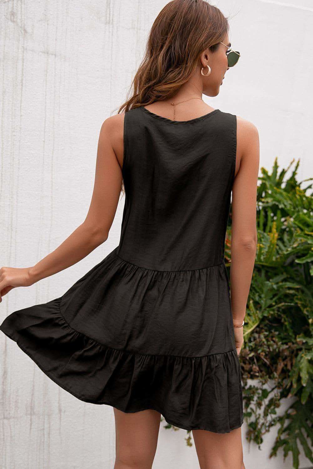 Tassel Tie Lace Trim Sleeveless Dress in - Dresses photo