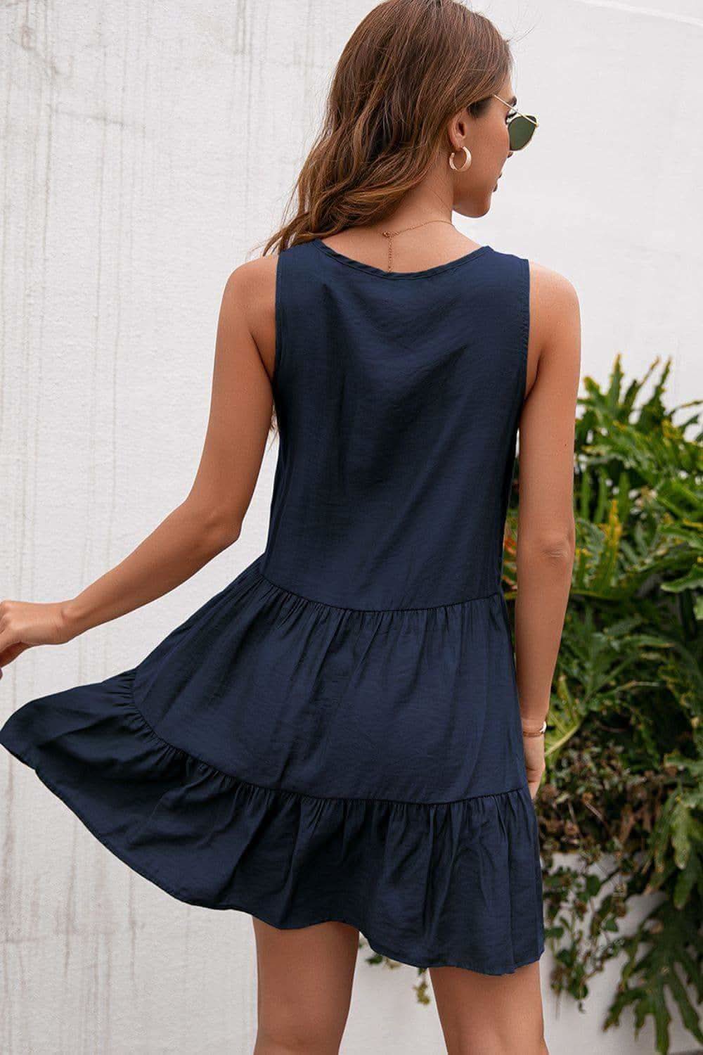 Tassel Tie Lace Trim Sleeveless Dress in - Dresses photo