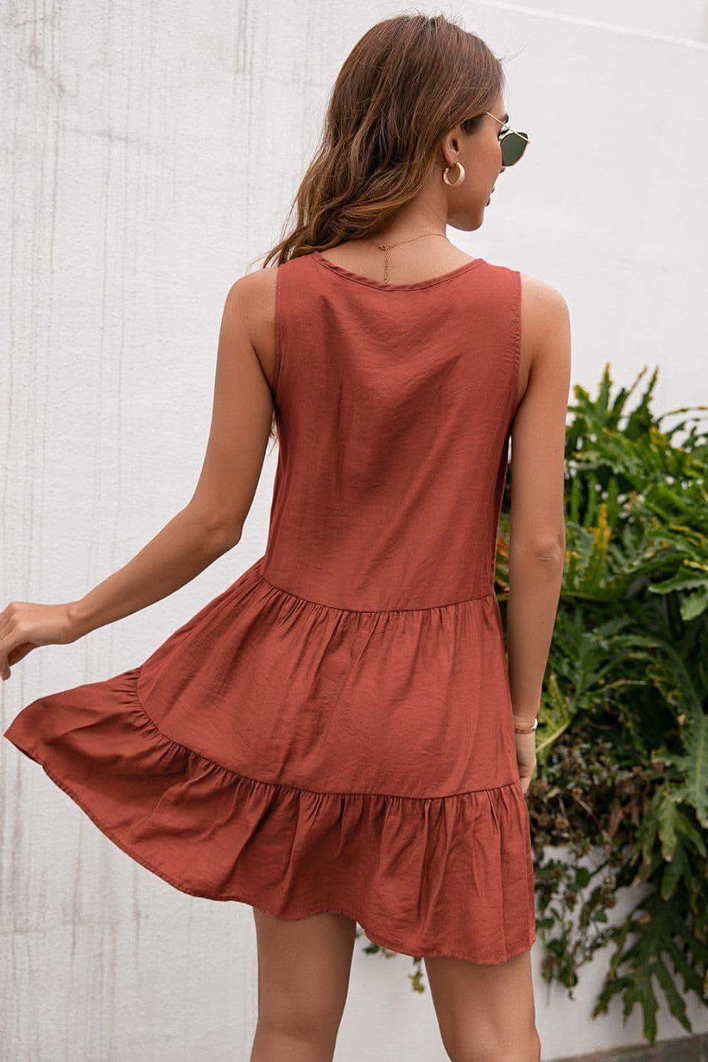 Tassel Tie Lace Trim Sleeveless Dress in - Dresses photo