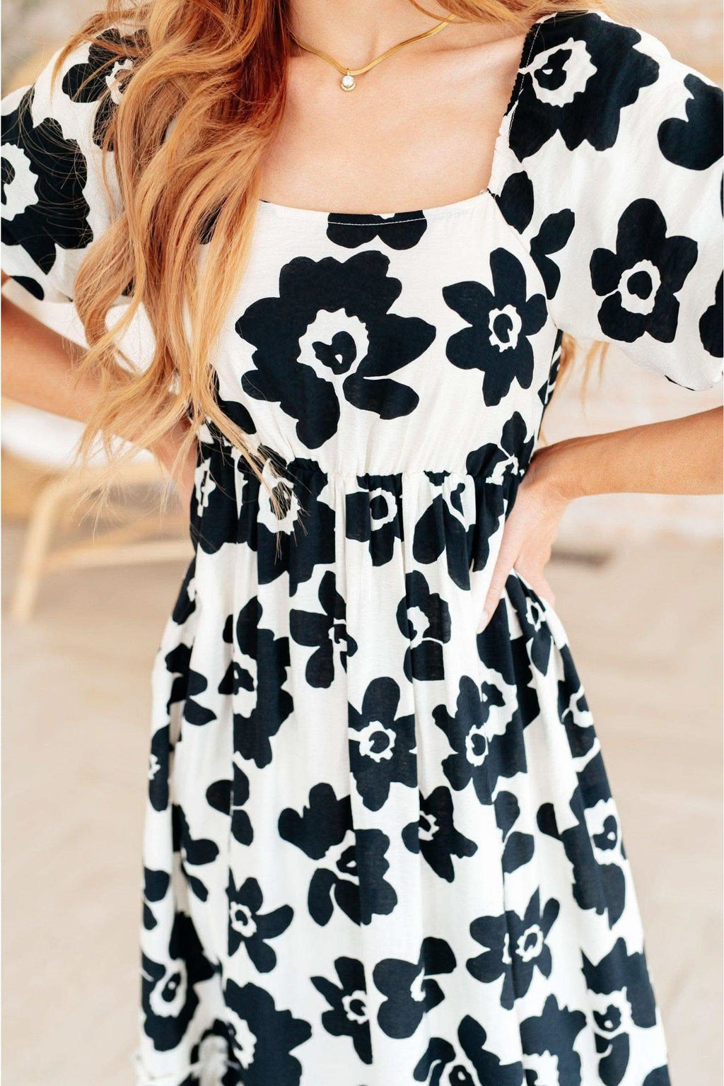 The Hot Topic Square Neck Floral Dress in - Dresses photo