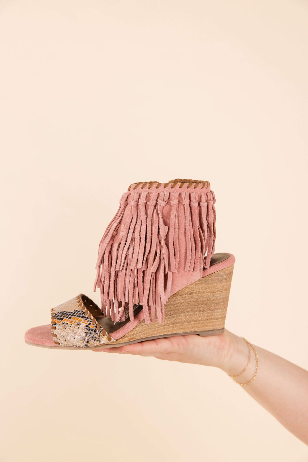 True Fringe Wedge in Blush in - 140 Wedges photo