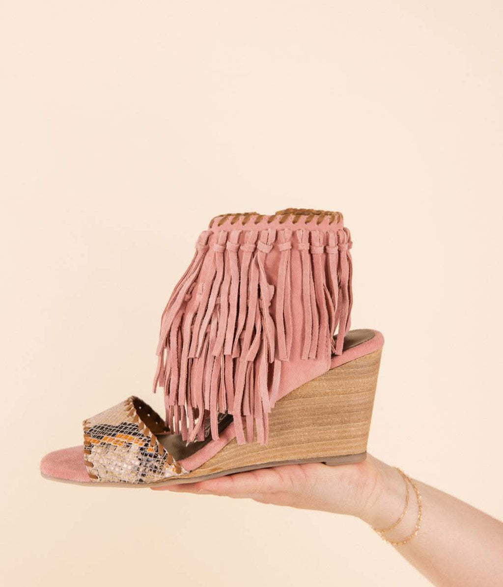True Fringe Wedge in Blush in - 140 Wedges photo